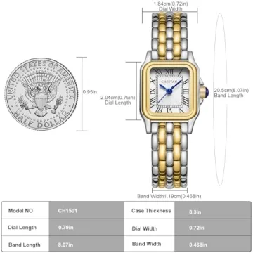 CHEETAH Women's Petite Gold Watch for Small Wrists
