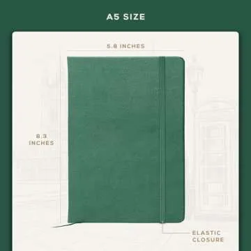 BEECHMORE BOOKS Lined Journal Notebook, 5.8 x 8.3 inch, A5 160 Lined Pages, Hardcover Leather Journals for Women, Men, Writing and Notebooks for Work - 120 GSM Thick Paper, Gifts Box Included