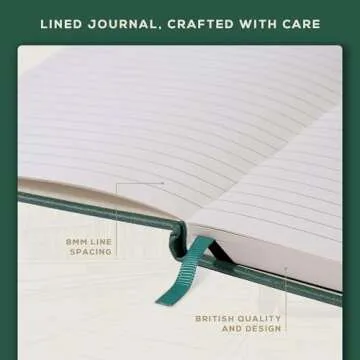 BEECHMORE BOOKS Lined Journal Notebook, 5.8 x 8.3 inch, A5 160 Lined Pages, Hardcover Leather Journals for Women, Men, Writing and Notebooks for Work - 120 GSM Thick Paper, Gifts Box Included