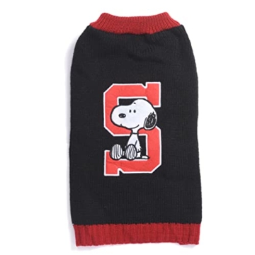 Peanuts for Pets Snoopy Collegiate Dog Sweater - Stylish & Comfortable Dog Apparel for Large Dogs