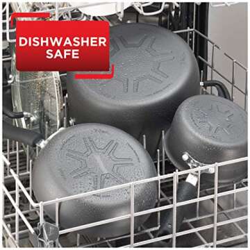 T-fal Ultimate Hard Anodized Nonstick Griddle 10.25 Inch Oven Broiler Safe 500F Cookware, Pots and Pans, Dishwasher Safe Grey