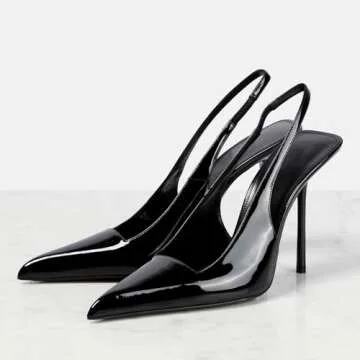 Stylish Glossy Patent Leather Stiletto Heels for Women