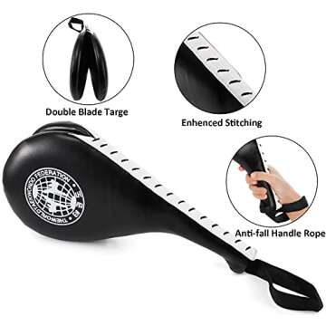 Nicunom 2 Pack Taekwondo Kick Pads, Durable Striking Pad Target TKD Karate Martial Arts Strike Targets Kickboxing Training, Black