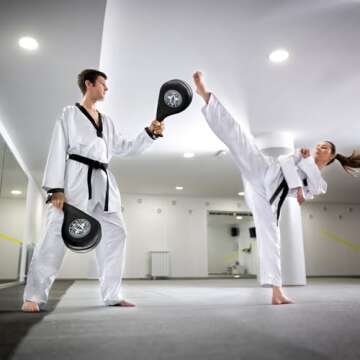 Nicunom 2 Pack Taekwondo Kick Pads, Durable Striking Pad Target TKD Karate Martial Arts Strike Targets Kickboxing Training, Black