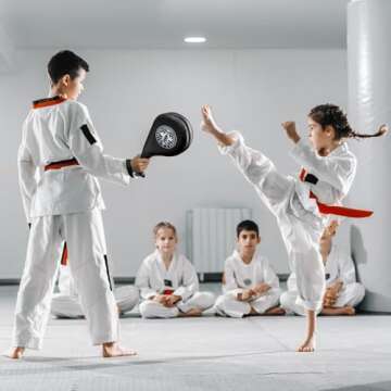 Nicunom 2 Pack Taekwondo Kick Pads, Durable Striking Pad Target TKD Karate Martial Arts Strike Targets Kickboxing Training, Black