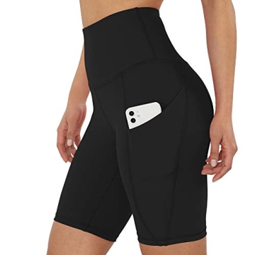 High Waist Workout Bike Shorts with Pockets for Women