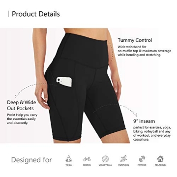 High Waist Workout Bike Shorts with Pockets for Women