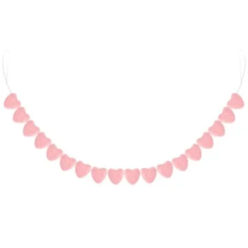 Breling Valentine's Day Felt Heart Garland Banner 5.25 Feet Long String of Hearts Garland 18 Handmad...