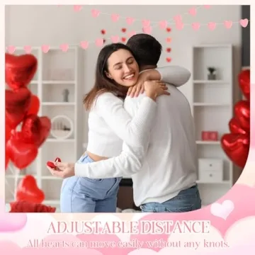 Breling Valentine's Felt Heart Garland for Romantic Decor