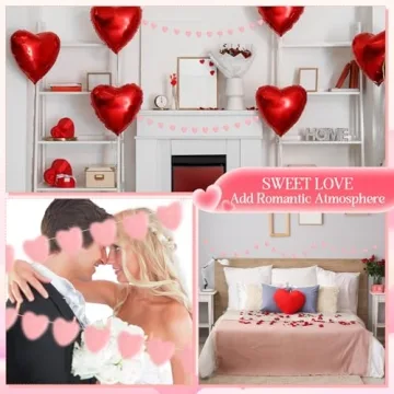 Breling Valentine's Felt Heart Garland for Romantic Decor