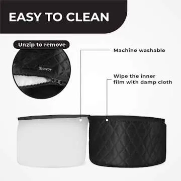 Hair Steamer for Natural Hair Home Use w/10-level Heats Up Quickly, Heat Cap for Deep Conditioning - Thermal Heat Cap for Black Hair, Great for Deep Conditioner (Black)