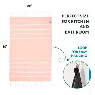 Soft Quick-Drying Turkish Hand Towels Set of 2 100% Cotton