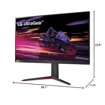 LG 32GP750-B 32 Inch QHD (2560 x 1440) IPS UltraGear Gaming Monitor with 1ms (GtG) and 165Hz Refresh Rate, NVIDIA G-SYNC Compatible with AMD FreeSync Premium, Tilt/Height/Pivot Adjustable - Black
