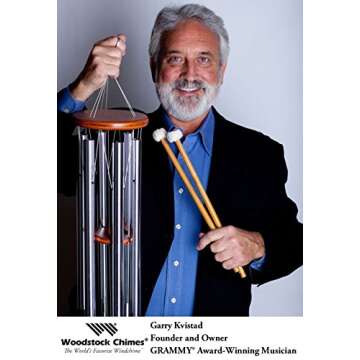 Woodstock Chimes Signature Collection, Woodstock Tranquility Table Chime, 8.75'' White Decor Designs Wind Chimes for Outdoor, Patio, Home or Garden Décor (TTCLW)