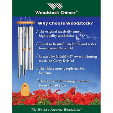 Woodstock Chimes Signature Collection, Woodstock Tranquility Table Chime, 8.75'' White Decor Designs Wind Chimes for Outdoor, Patio, Home or Garden Décor (TTCLW)