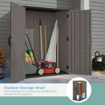 Durable Suncast 54 Cubic Ft. Vertical Outdoor Storage Shed