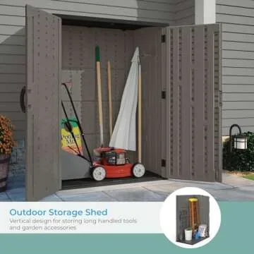 Durable Suncast 54 Cubic Ft. Vertical Outdoor Storage Shed