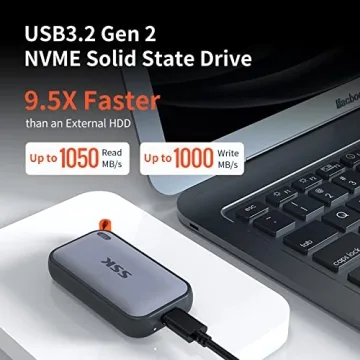 SSK 500GB Portable SSD Fast USB C External Drive