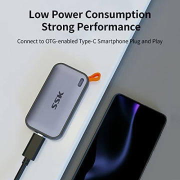 SSK 500GB Portable SSD Fast USB C External Drive