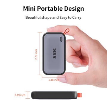 SSK 500GB Portable SSD Fast USB C External Drive