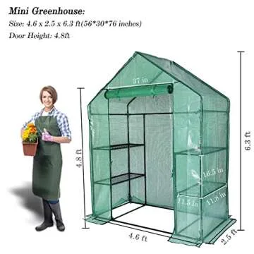 KOKSRY Mini Greenhouse,Greenhouses for Outdoors,Portable Walk in Green House for Garden Plants That Need Frost Protection and Away from Pests, Animals(56"x30"x76")-Green