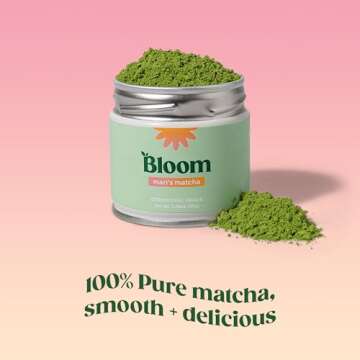 Bloom Nutrition Matcha Green Tea Powder, Unsweetened - Organic Ceremonial Grade, Authentic Japanese ...