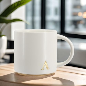 Elegant Gold-Plated Monogram Ceramic Mugs for Every Occasion