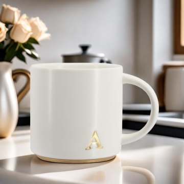 Elegant Gold-Plated Monogram Ceramic Mugs for Every Occasion