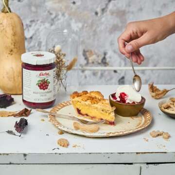 D'Arbo Premium Wild Lingonberry Sauce 14.1 oz | Made with only the finest Wild Lingonberries | 60% Fruit Content | Delicate yet Tangy Sweetness Brings out the Best in your Sweet or Savory Recipes