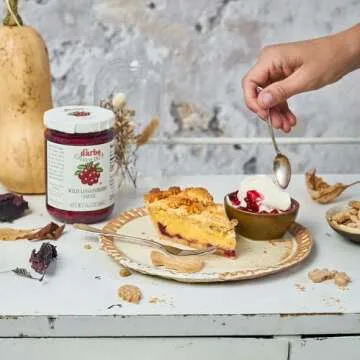 D'Arbo Premium Wild Lingonberry Sauce 14.1 oz | Made with only the finest Wild Lingonberries | 60% Fruit Content | Delicate yet Tangy Sweetness Brings out the Best in your Sweet or Savory Recipes