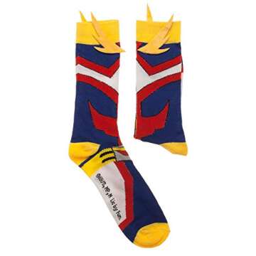 Bioworld My Hero Academia All-Might Anime Cosplay Crew Socks with Wings