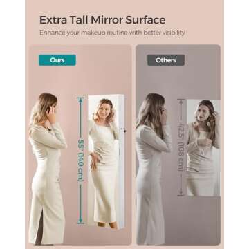 SONGMICS Spacious 55" Jewelry Cabinet with LED Mirror