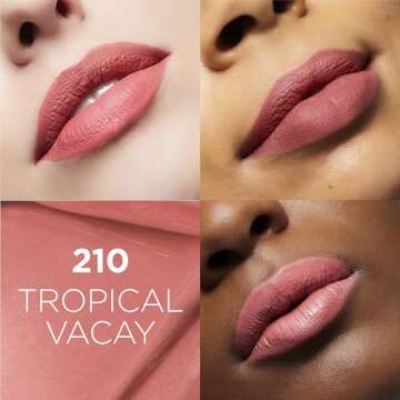 L'Oreal Paris Infallible Matte Resistance Liquid Lipstick, up to 16 Hour Wear, Tropical Vacay 210, 0...