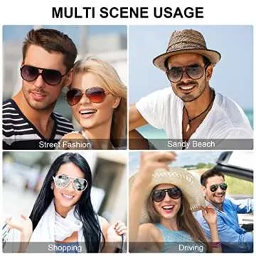 Okany Aviator Sunglasses Non-Polarized Womens Mens Trendy Retro Vintage 70s Sunglasses for Women Men Classic Pilot Sun Glasses 3 Pack