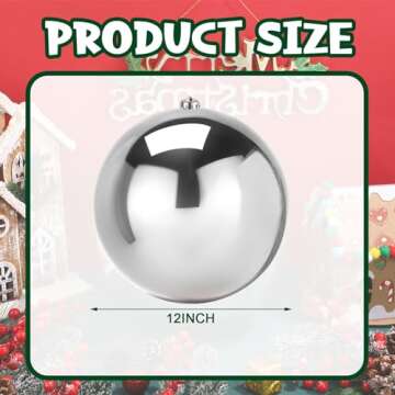 Hiboom Large Christmas Plastic Balls 12 Inch Plastic Ornament Balls Christmas Ball Ornaments Outdoor...