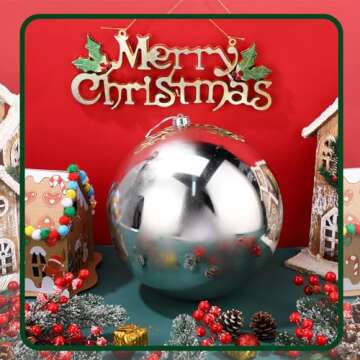 Hiboom Large Christmas Plastic Balls 12 Inch Plastic Ornament Balls Christmas Ball Ornaments Outdoor Christmas Ornaments for Wedding Holiday Outside Party Lawn Yard Tree Indoor Outdoor Decor (Silver)