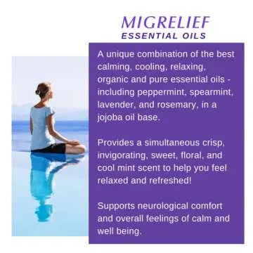 MigreLief Comfort Stick, Migraine and Headache Essential Oil Roll-On - Peppermint Lavender - 10ml