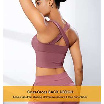 Women Zip Front Sports Bras Longline Fitness Crop Tops Tank Gym Yoga Workout Shirts (Pink, Medium, m...