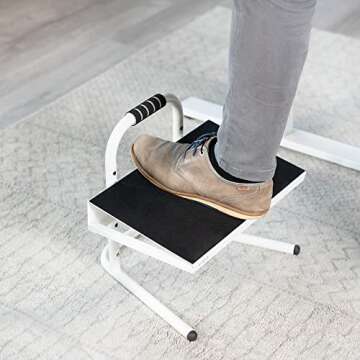VIVO Ergonomic Height Adjustable Foot Rest Relief Platform, Elevated Stool for Comfortable Sit to St...
