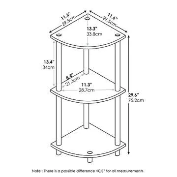 Furinno Turn-N-Tube 3-Tier Corner Display Rack - Stylish Shelving Unit