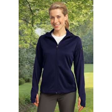 SPORT-TEK Ladies Tech Fleece Full-Zip Hooded Jacket M True Navy