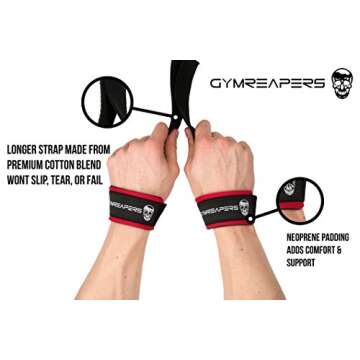 Gymreapers Lifting Wrist Straps for Weightlifting, Bodybuilding, Powerlifting, Strength Training, & ...