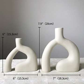 Eastern Rock Ceramic Vases Set of 2, Modern Minimalist Abstraction Vase The Vase of Body Language,De...