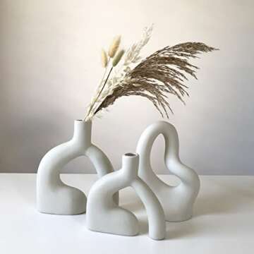 Eastern Rock Ceramic Vases Set of 2, Modern Minimalist Abstraction Vase The Vase of Body Language,Desk Decoration Geometric Vases Perfect Home Decor Housewarming Gift (Guard Large + Small)