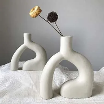 Eastern Rock Ceramic Vases Set of 2 for Modern Decor