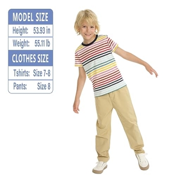 LittleSpring Boys Short Sleeve Striped Shirt - Stylish Summer Tee