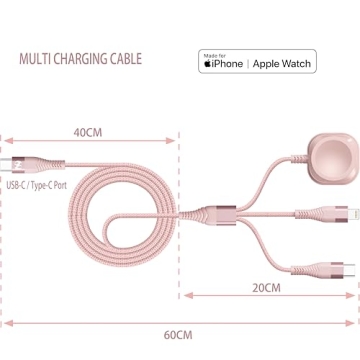 Apple Watch Charger Magnetic USB C to Lightning 2FT