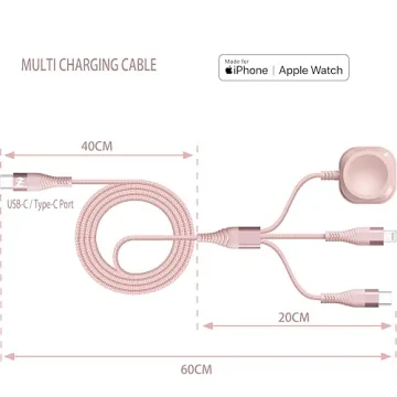 Apple Watch Charger Magnetic USB C to Lightning 2FT