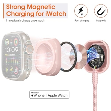 Apple Watch Charger Magnetic USB C to Lightning 2FT