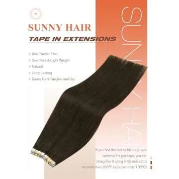 Sunny Hair Dark Brown Tape in Hair Extensions Human Hair Brown Tape in Human Hair Extensions Remy Ta...